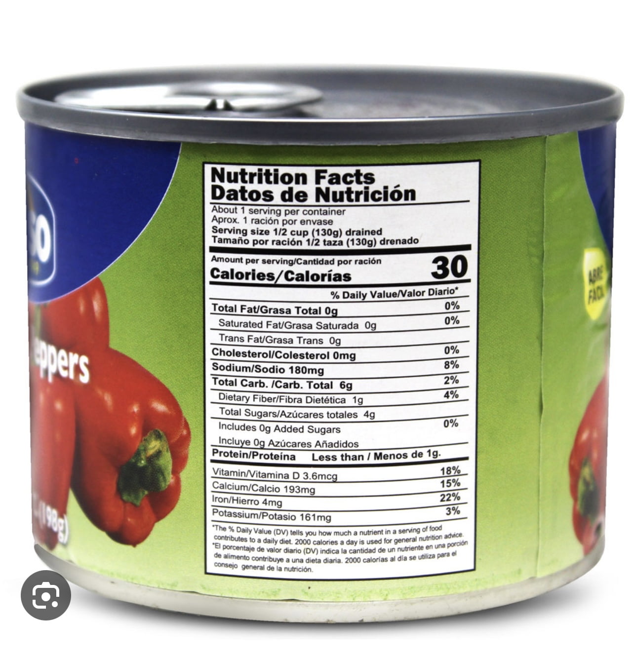 Coloso Sweet Red Peppers Pimientos Morones 7oz Canned Vegetables Without Common Allergens