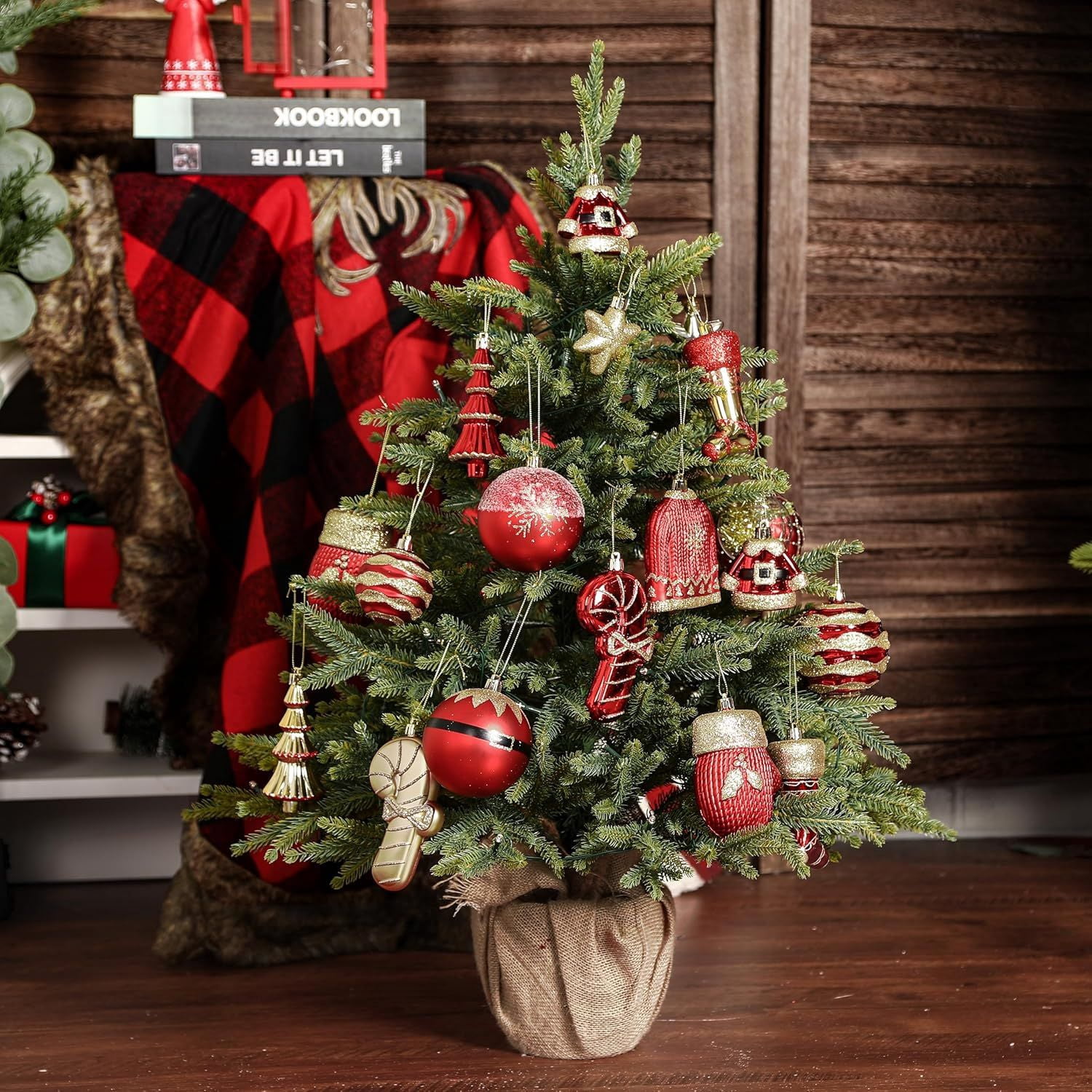 85ct Christmas Balls Ornaments Set, Colorful Shatterproof Plastic Christmas Tree Ornaments, Xmas Decorative Baubles for Christmas Tree Decorations with Hanging Strings
