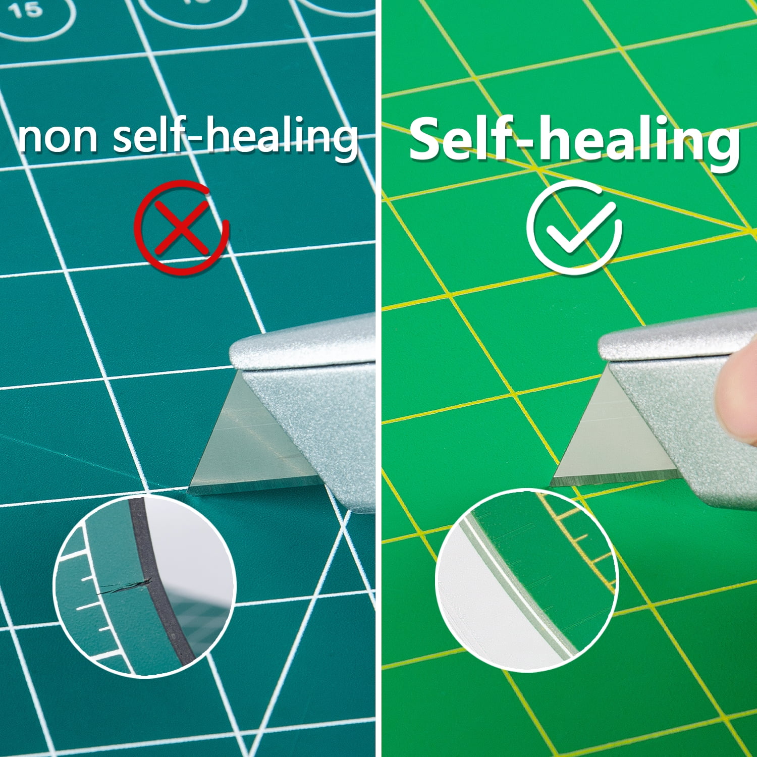 Large Self-Healing Cutting Mat 36"x48" 5-Ply Green Double-Sided Non-Slip for Sewing Quilting Fabric