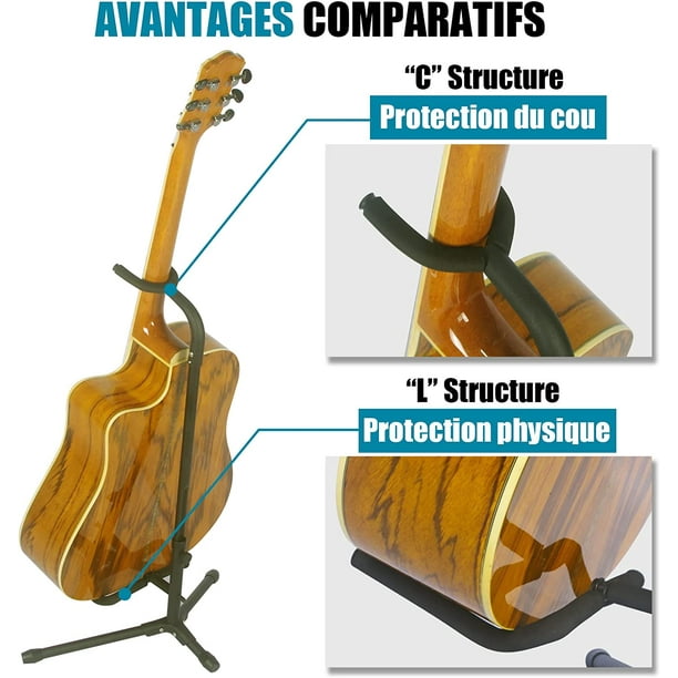 Soporte De Guitarra Con Trípode, Plegable, De Pie, De 35,4 A 47,2 Pulgadas De Altura Ajustable