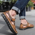 thumbnail image 5 of Willtoo Mens Outdoor Hiking Sandals Casual Fashion Faux Leather Athletic Sports Shoes Closed Toe Breathable Lightweight Walking Sandals, 5 of 5