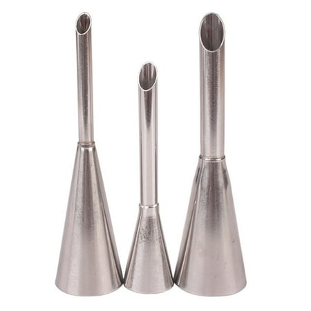 

3Pcs Cake Piping Decorating Mouth Cream Puffs Nozzles Fancy Pastry Baking Tools Pink Stainless Steel