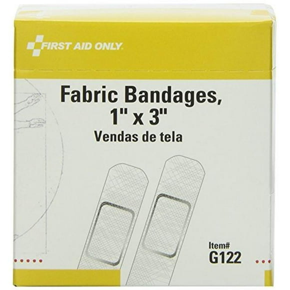 First Aid Only G122 First Aid Only 1 x 3 in.Fabric Bandage&44; 100 Boîte de Comte