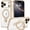 Gold, variant on ELEHOLD Plating Magnetic Case for iPhone 18 Pro With Camera Lens Protector, Transparent Clear Ring Kickstand Cover Compatible with Mag Safe Accessory,Gold
