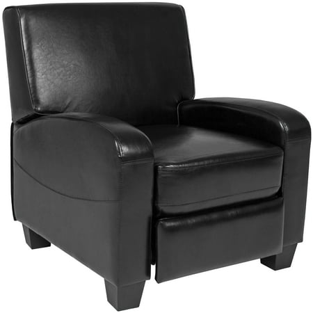Best Choice Products Padded Upholstery Faux Leather Modern Single Push Back Recliner Chair with Padded Armrests for Living Room, Home Theater,