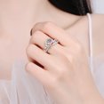 thumbnail image 5 of Anillo femenino de plata S925 con 50 moissanitas en color oro rosa 520, regalo de San Valentín, 5 of 5