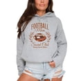 thumbnail image 2 of Football Mom Social Club Hoodie for Women Game Day Cheering From the Sidelines Pullover, Gray Hoodie, XL, 2 of 8