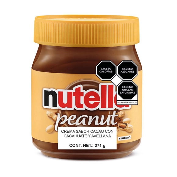 Crema untable Nutella sabor cacao con cacahuate y avellana 371 g