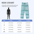 thumbnail image 4 of Lsque Teal Turquoise Wood Print Men's Pajama Pants, Lounge Pant - Comfortable Home Wear,Elastic Waistband, Stylish Design-Large, 4 of 9