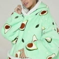 thumbnail image 3 of Manta de sherpa de invierno, sudadera con capucha a juego para la familia, sudadera para niña, ropa de hogar de aguacate_w, 3 of 4