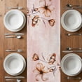 thumbnail image 6 of Light Orange Spring Floral Table Runner - 70 Inch Long, Kitchen Dining Table Runner Dresser Scarves, Ombre Modern Art Vintage Farmhouse Decor for Coffee Tables Wedding Party Banquet, 6 of 7