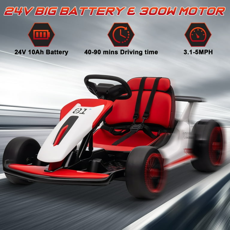 Joyracer 24V Ride on Toys Electric Go Kart for Boys Girls Age 6-12