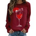 thumbnail image 1 of Gibobby Sudadera Navidad mujer Sudadera de Navidad para mujer, divertido árbol de Navidad, camión, gráfico, cuello redondo, casual, ajuste holgado(Vino,M), 1 of 5