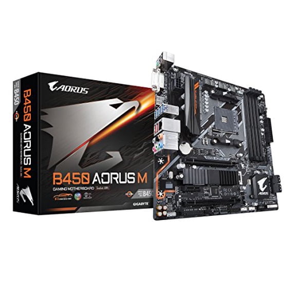 Open Box GIGABYTE B450 AORUS M AMD Ryzen AM4 Micro ATX M2 Thermal Guard Motherboard BLACK