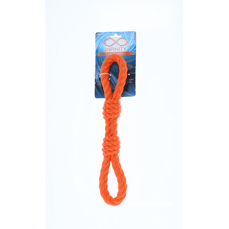 Infinity Dog Toys TPR Rope Chew and Tug Toy, Double Knot Orange