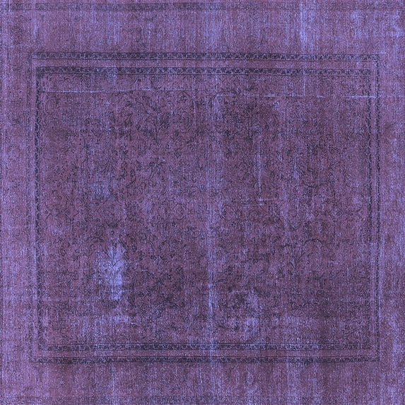 Ahgly Company Machine Washable Indoor Square Oriental Blue Industrial Area Rugs, 6' Square