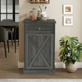 thumbnail image 3 of PULUOMIS 10 Gallons Manufactured Wood Manual Lift Cabinet Trash Can, Grey, 3 of 15