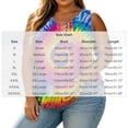 thumbnail image 3 of Women Plus Size Sleeveless V-Neck Tie Dye Tank Top, Loose Flowy Curved Hem Casual Summer Blouse, 3 of 8