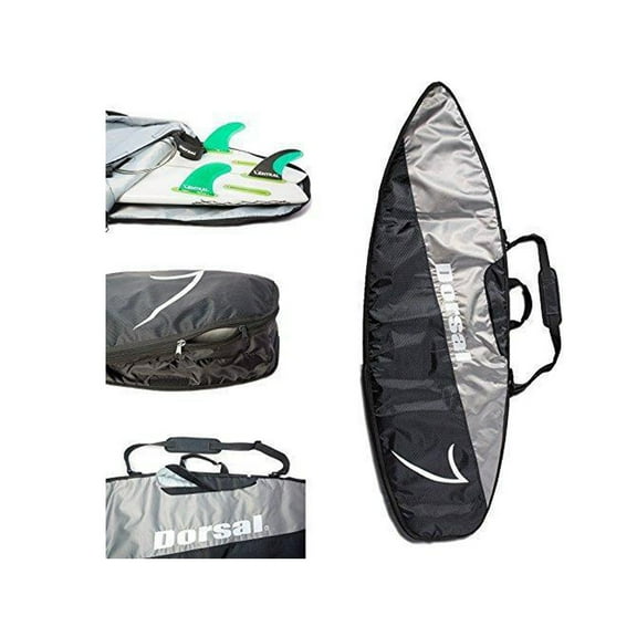 DORSAL Travel Shortboard and Longboard Surfboard 5'10 Black/Grey Board Bag Cover (BB100-46-22-0043-255)