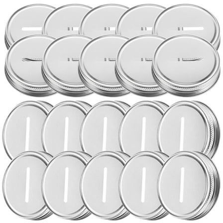 MLINS  20 Pcs Tin Wide Mouth Mason Jars Piggy Bank Lid Seals Decorations Child