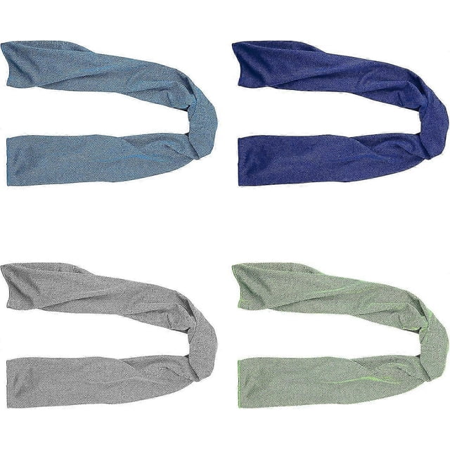 Pack of 4 Cooling Towels (90*30cm), Ice Towels, Microfiber Towels for Gym, Workout, Fitness, Running, Workout and More (Random Colors)