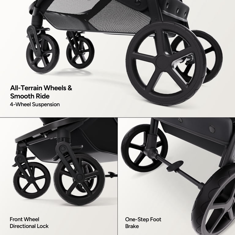 Mompush Wiz 2-in-1 Infant Bassinet Stroller, Reclining Seat