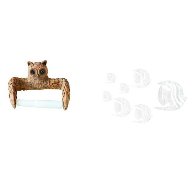 Innovador Soporte Para Papel Higiénico Y Toallas Con Forma De Búho De Dibujos Animados, Fácil De Instalar Y Con Pegatinas De Pared De Espejo Acrílico Para Decoración Del Hogar, La Cocina Y