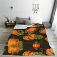 thumbnail image 5 of Zufioo Orange Pumpkin Autumn Maple Falling Leaves Fleece Blanket Queen Size,Plush Bed Blanket,Ultra Soft Throw Blanket,Plush Fuzzy Cozy Blanket Perfect for Bed,Couch-60"x50", 5 of 7