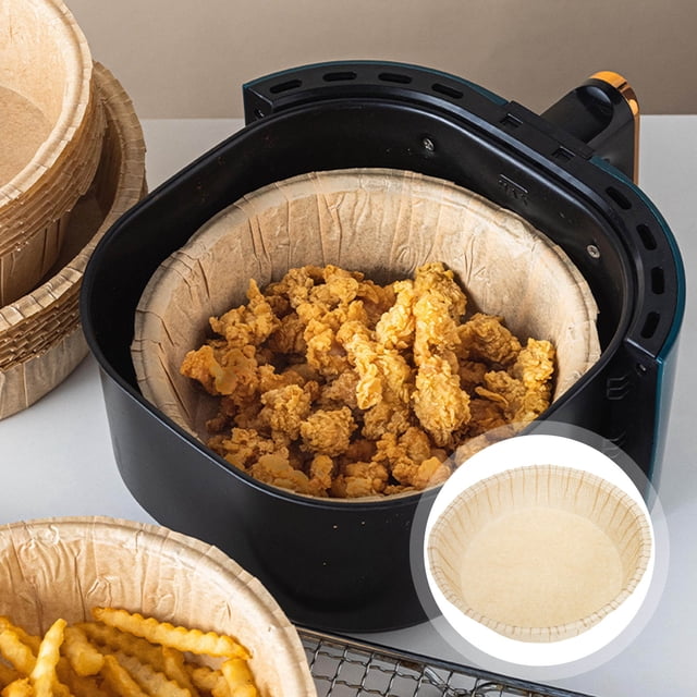 unbranded 10Ud Baking Silicon Paper Para Air Fryer Con Superficie Lisa Y Antiadherente Light Brown