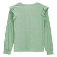thumbnail image 4 of Linfrsh Girls Long Sleeve Shirt Girls Long Sleeve Shirts Soft Cotton Long-Sleeve T-Shirts Tagless Basic Tees for Teen Girls Youth Green,9-10 Years, 4 of 5