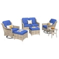 thumbnail image 2 of Ovios 6 Pieces Patio Furniture Set All-Weather Outdoor Sectional Patio Sofa Wicker Rattan Conversation Set with Swivel Rocking Chairs for Backyard, 2 of 6