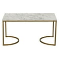thumbnail image 4 of Household Essentials Half Moon Rectangular Coffee Table White Marble and Gold Metal, 4 of 6