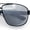Black - Silver Mirror, variant on Mens Luxurious Euro Gentlemanly Rectangle Agent Metal Rim Sunglasses Black - Smoke