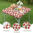 thumbnail image 4 of Red Strawberry Plants Fruit White Pattern Square Fitted Tablecloth with Elastic Edge,Square Table Cover,Washable Elastic Table Cover for Home Kitchen Party Decor 36"x36", 4 of 6