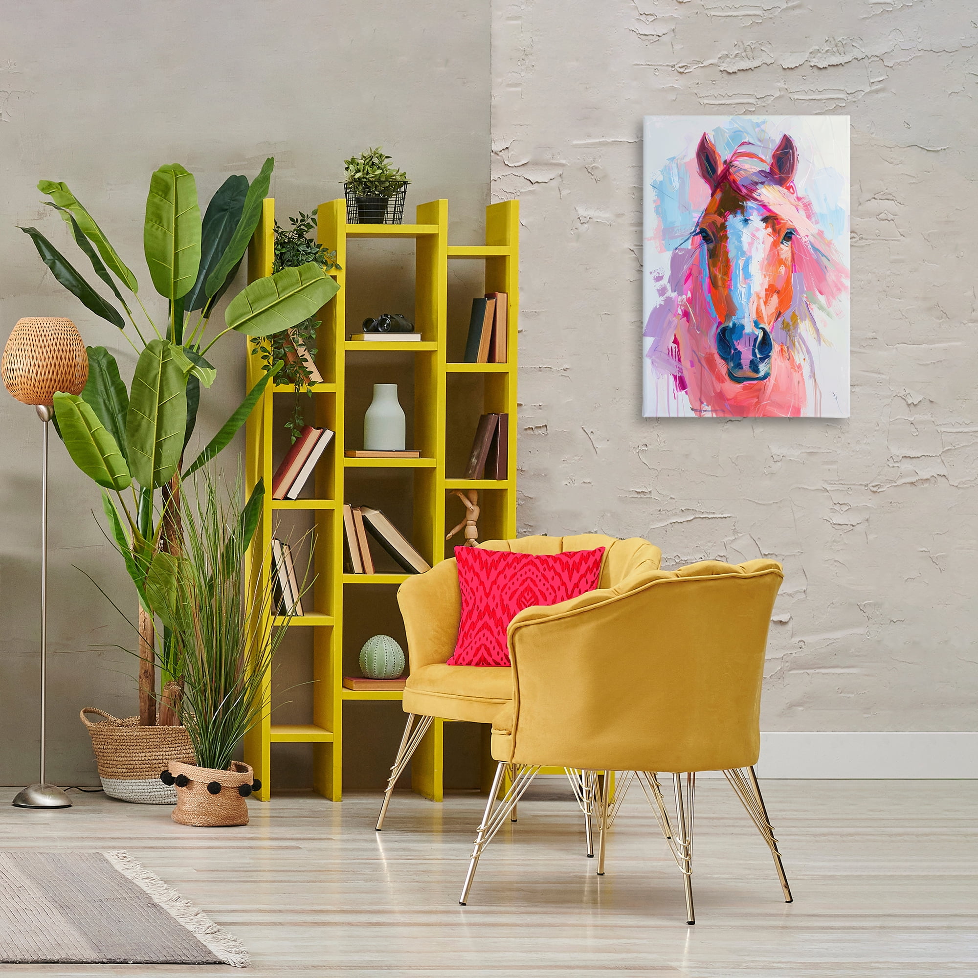 Stupell Industries Sunset Horse Visage Animals Painting Wrapped Canvas Art Print Wall Art, 20 x 30