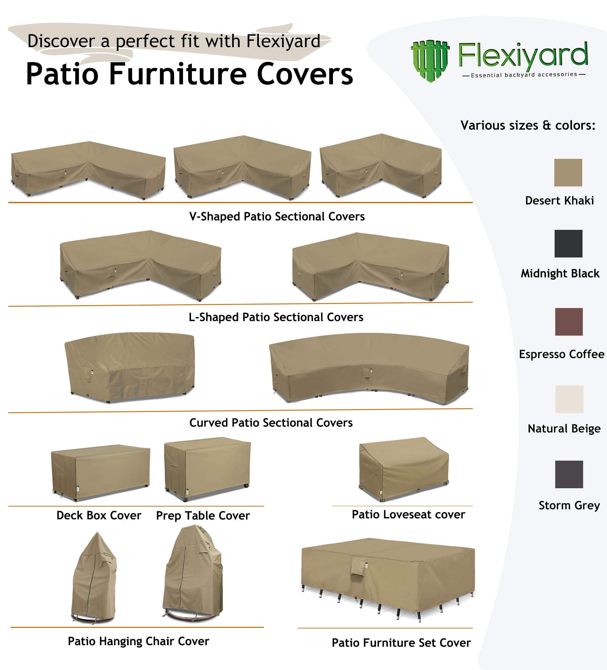Flexiyard Hanging Egg Chair Cover for Swing Hammock, Outdoor Patio Furniture Cover Heavy Duty Waterproof Lawn Winter Covers