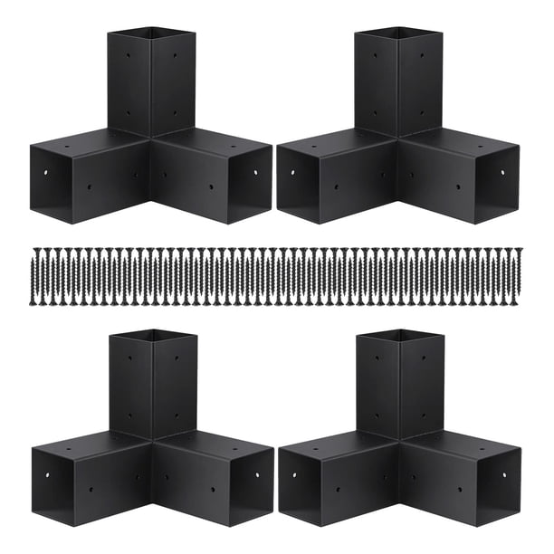 4 Piezas De Soportes De Pérgola, Kit De Base De Soportes De Pérgola De Madera Para Cabaña De Troncos