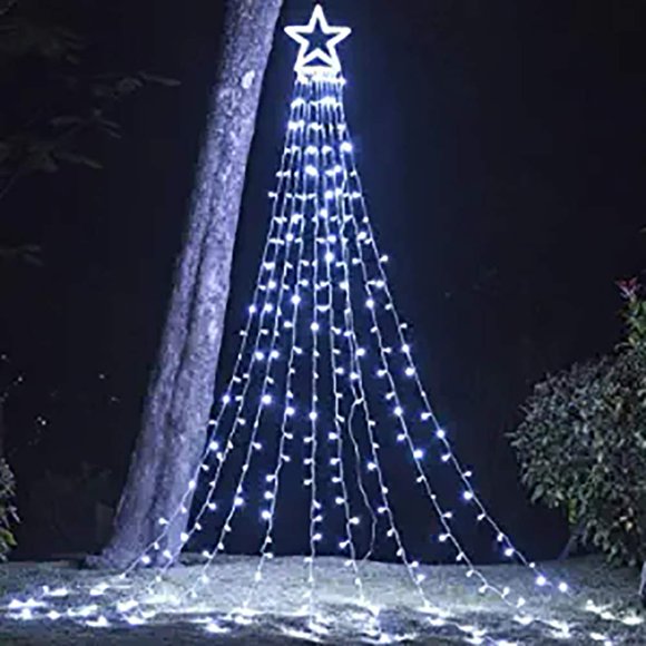 Guirnalda de luces LED PUHONG 320 con forma de estrella para decoración navideña