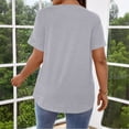 thumbnail image 4 of Uootdi Women's Henley Tops Short Sleeve Button Placket Blouses Casual Daily Style Soft Breathable Relaxed Fit Tees Gift, 4 of 7