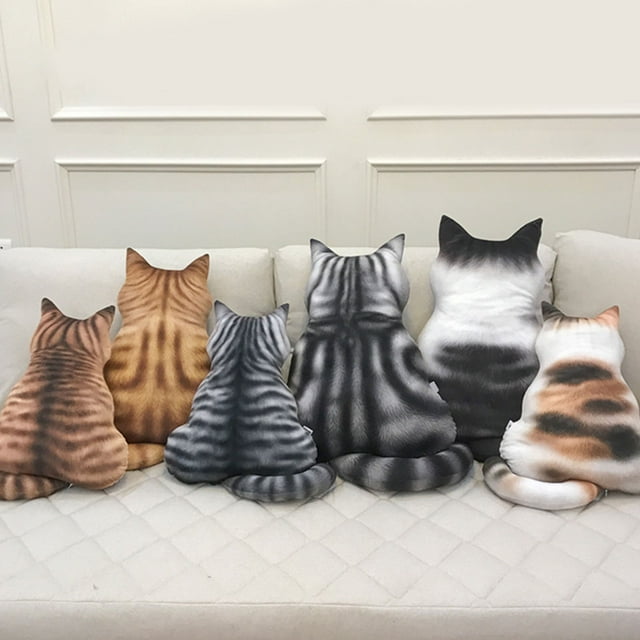 Neinkie Réaliste Chat Peluche Poupée Anti-Délabre PP Coton en Trois Dimensions Chats Arrière Poupée pour Salon