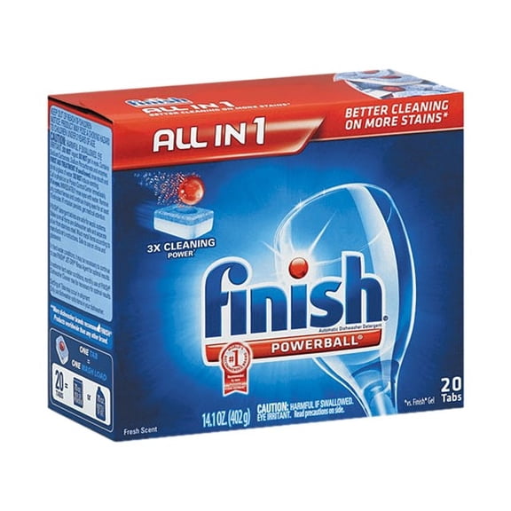 Finish All in 1 Powerball, 20ct, Fresh , Dishwasher Detergent Tablets