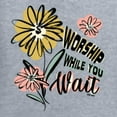 thumbnail image 6 of Wild Bobby Worship While You Wait Sunflower Pink and Yellow Inspirational/Christian Women Graphic Tee, Heather Grey, XX-Large, 6 of 6
