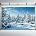 thumbnail image 4 of 7x5ft Winter Snow Forest Pine Tree Backdrop for Christmas New Year, 4 of 5