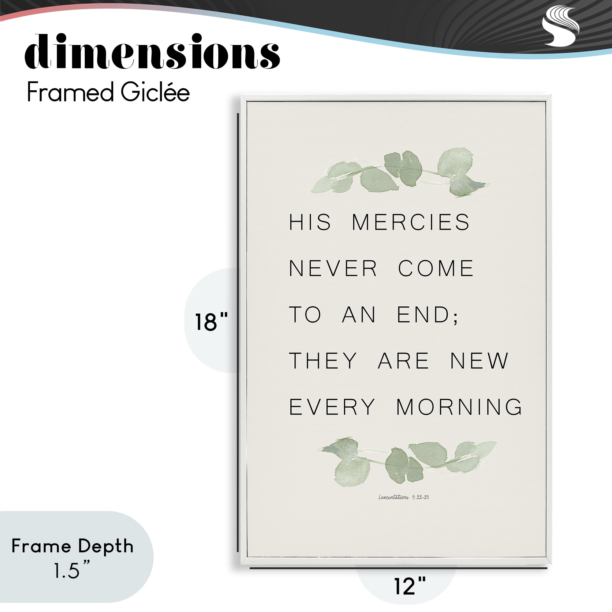 Stupell Industries Mercies New Every Morning White Framed Giclee Art, design by Lucille Price