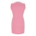 thumbnail image 6 of QUNYINEY Sleeveless Womens Dress Solid Casual Shift Dress Crew Neck Button Mini Sundress, 6 of 7