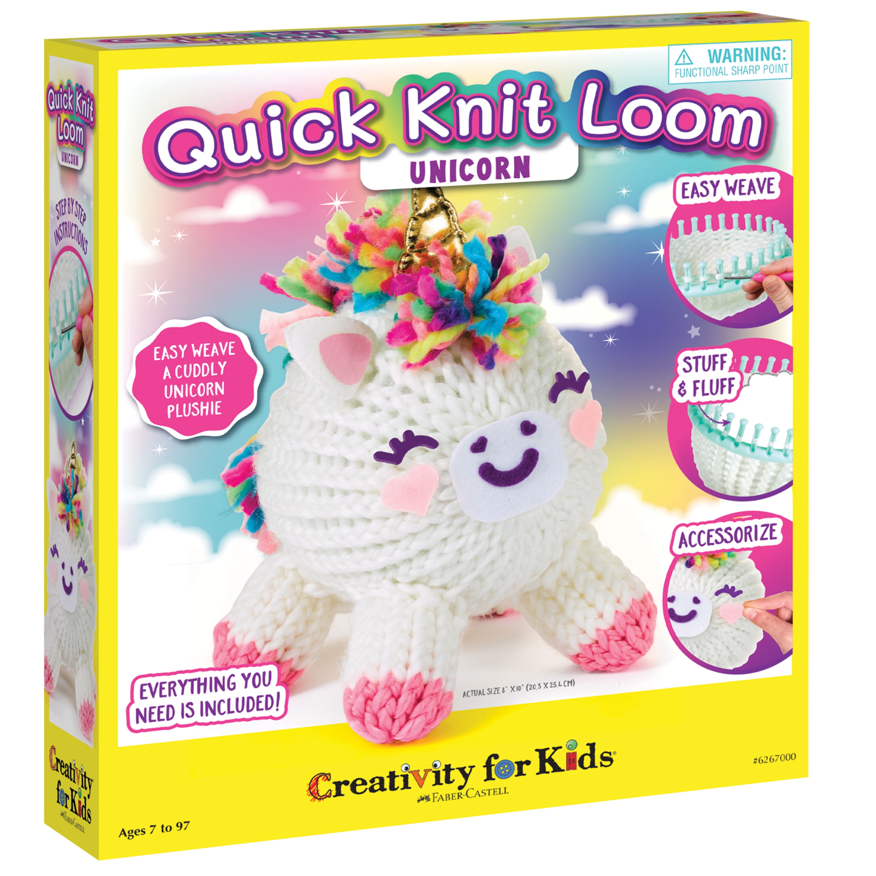 Creativity for Kids Quick Knit Loom Unicorn Kit Child, Beginner Craft Kit for Boys and Girls