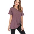 thumbnail image 4 of Tinglu Women Top Tees Side Twist Knotted Tops Casual Tunic Basic Shirts, 4 of 7