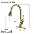 thumbnail image 4 of Boyel Living Kitchen Faucet with Pull Down Sprayer,Single Handle Kitchen Sink Faucets Extended Pull Down Hose Faucets with Deck Plate Suit to 1 or 3 Holes Brushed Gold, 4 of 11