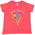 thumbnail image 3 of Inktastic Autism Awareness Heart Ribbon and Puzzle Pieces Women's Plus Size T-Shirt, 3 of 5