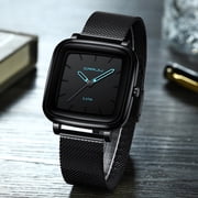 Crrju Watch Men Top Brand Luxury Square Golden Casual Slim Mesh Steel Wrist Watch Relogio Masculino - Quartz Wristwatches
